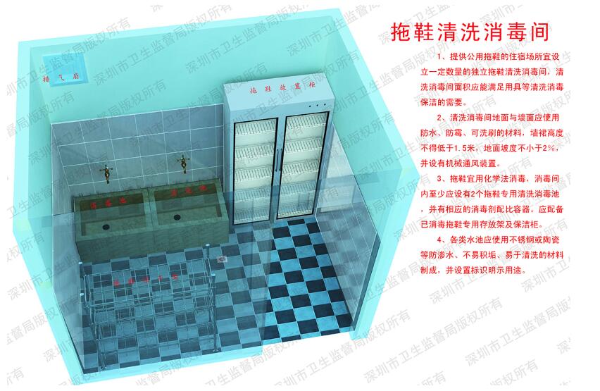 住宿业公共拖鞋消毒间